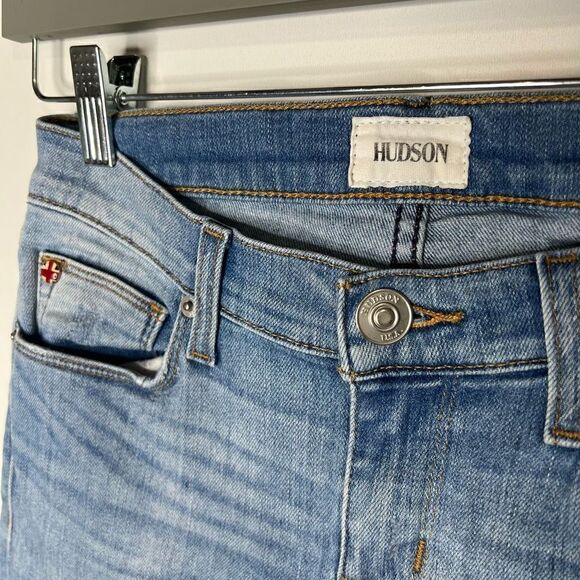 Hudson Krista Ankle Super Skinny Distressed Light Wash Jeans - Picture 2 of 12